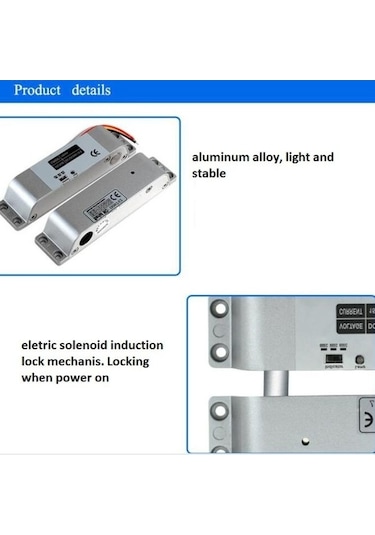 Pazly Zamanlayıcılı Dc12v Güvenli Elektrikli Bırakma Cıvata Kilidi Kapı Erişim Kontrolü, Cam Kapılar İçin Uygun