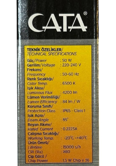 Cata Ct-4658 50w 6500k Beyaz Işık Led Projektör