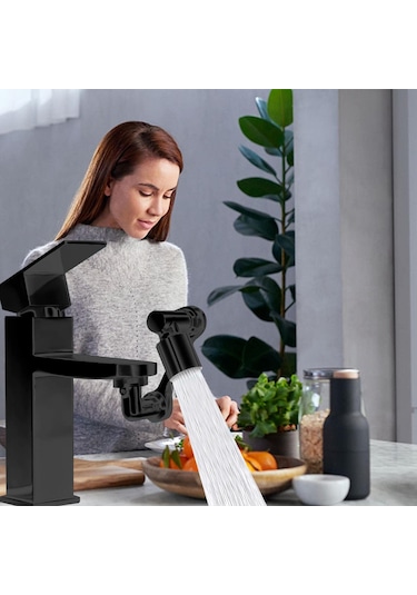 Qianfan Evrensel Musluk Genişletici - 1080 Döner Musluk Gümüş