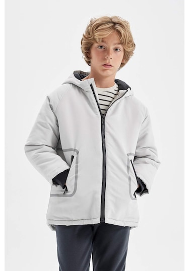 DeFacto Erkek Çocuk Su İtici Kapüşonlu Polar Astarlı Fermuarlı Cepli Parka D1132A824WNGR342 DeFacto Erkek Çocuk Su İtici Kapüşonlu Polar Astarlı Fermuarlı Cepli Parka D1132A824WNGR342