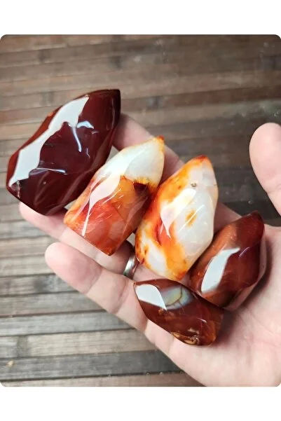 5 Parça A Kalite Akik Taşı Dekor 5,6 Cm Boy 0