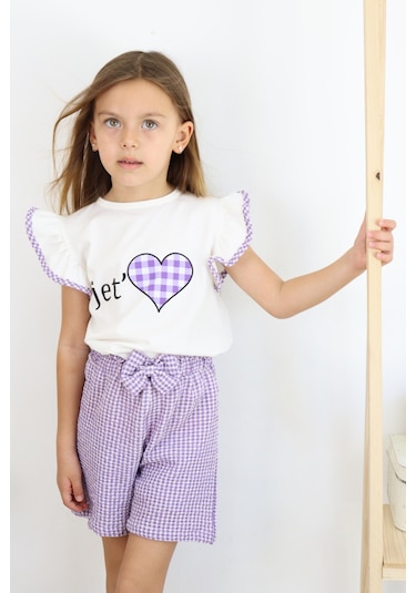 Miababy Jet Love Baskılı İkili Takım Mor