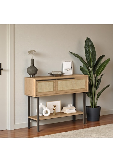 Robin Home Hol Antre Dresuar Kapaklı Metal Ayaklı Sepet-jüt Uv Baskı Kahverengi