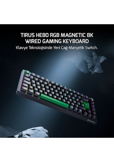 Gamepower Tirus He80 8k Rgb Manyetik Switch Kablolu Gaming Klavye