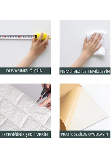 Kendinden Yapışkanlı Silinebilir Esnek Duvar Paneli 70X38 Cm