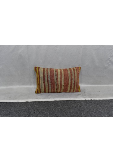 Zehra Abla Halı Yeni El Dokuma Dekoratif Lumbar Kilim Kırlent Yastık Kılıfı 6150