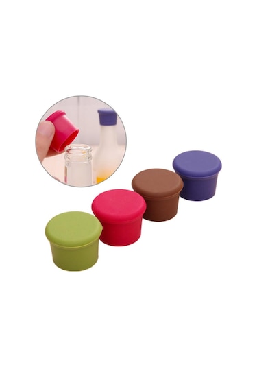 Jms 1 Adet Şarap Şişesi Tıpa Silikon Bar Aracı Koruma Bira Fiş Kapağı Tıpalar Çok Renkli