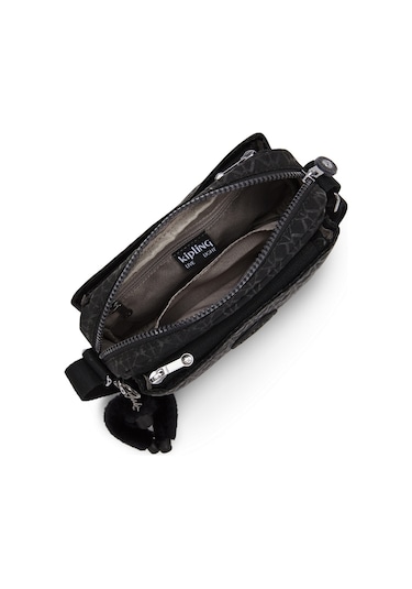 Kıplıng Abanu Küçük Boy Omuz Çantası Siyah Sıgnature Emb Siyah
