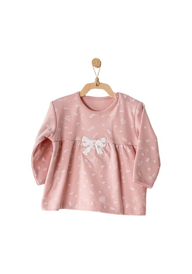 Andywawa Kız Bebek Fiyonk Detaylı Pembe Alt Üst Bebek Takım Ac23066 001