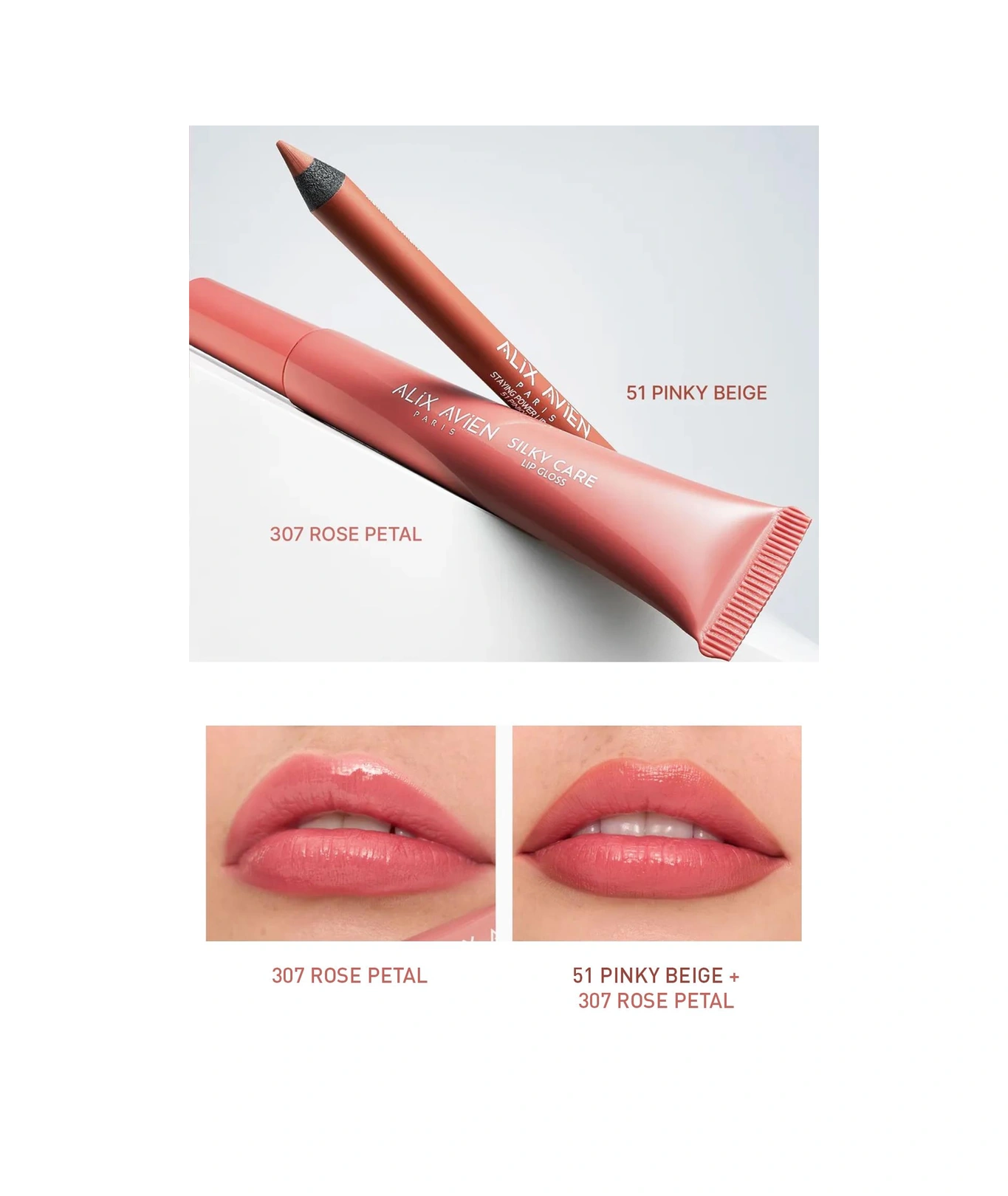 Alix Avien Dolgun Gürünüm Ve Nemlendirici Etkili Dudak Parlatıcısı Silky Care Lipgloss 307 Rose Petal