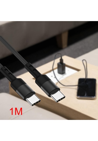 Suntek USB C Veri Kablosu 3.8 MM 100 CM Siyah