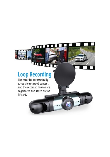 Xuweiwei 3 Kameralı 360 Araç Kamerası Ön 1080p Sol Sağ Arka 480p Hd 3.16 Ips Ekran 170 Geniş Açı Gece Görüşü Park Modu