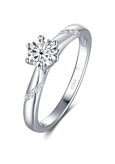Beyaz Bague Ringen Gerçek 1.0 Karat Mozanit Pırlanta Yüzük Kadınlar Için Güzel Takı 925 Ayar Gümüş Nişan Düğün Bayan Anillo