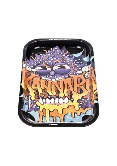 Büyük Metal Tepsi Kannabia Beyaz