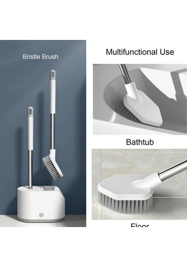 Dancemonkey Lichen Tuvalet Fırçası Ve Tutucu Seti Silikon Tuvalet Fırçası Ve Gp Beyaz