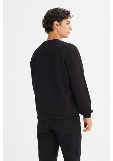 Erkek Baskılı Sweatshirt Black Çok Renkli