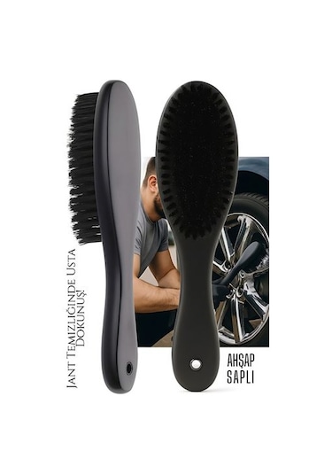 Modacar Jant Temizlik Fırçası Hassas Jant Temizleme Fırçası Ahşap Saplı