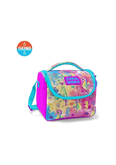 Coral High Kids Pembe Rengarenk Denizatı Desenli Thermo Beslenme Çantası 11825