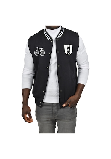 Deepsea Erkek Koyu Lacivert Nakış İşlemeli Üç İplik İçi Şardonlu Kolsuz Kolej Yelek 2304773 Koyu Lacivert