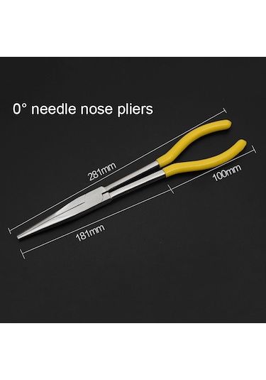 11 İnç Çok Fonksiyonlu 0 Derece Düz İğne Burunlu Pense El Aleti