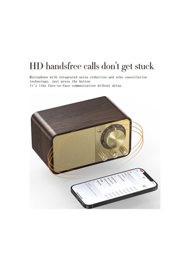 Reedark Jy-66 Ahşap Kablosuz Bt5.0 Hoparlör Retro Klasik Soundbox Süper Bas Subwoofer Fm Radyo Desteği Tf U Disk Aux In Müzik Çalma