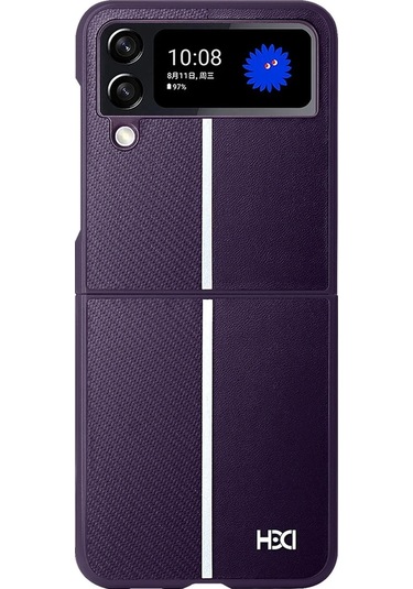 Samsung Galaxy Z Flip 4 Kılıf Hbc-155 Lizbon Kapak - Derin Mor