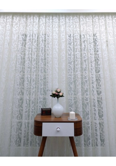 Evdepo Home Kullanıma Hazır Örme Tül Perde (543666960)