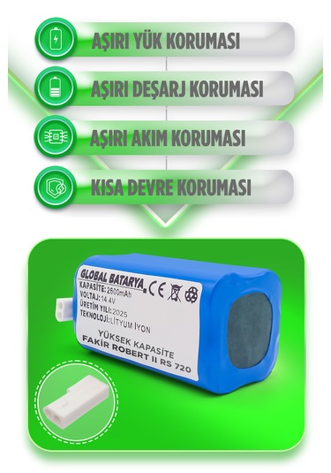 Fakir Robert Iı Rs 720 Batarya 2600mah Yüksek Kapasite