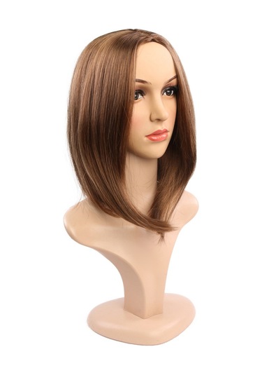 Mufunye Tek Parça Yüksek Isıya Dayanıklı Saç Eklentisi, 35cm Orta Ayrım Bob Kesim, Günlük Ve Parti Kullanımı