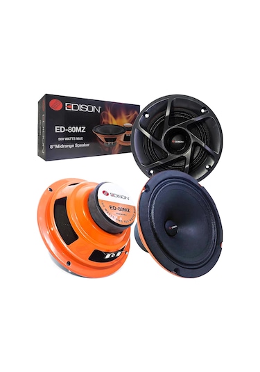 Oto Mıdrange 20Cm 500W Kapaklı 2 Adet Edıson -  Ed-80Mz