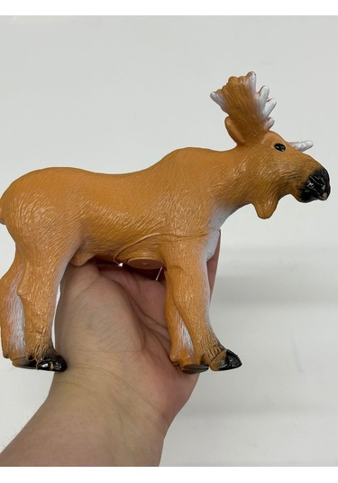 Plastik Oyuncak Büyük Boy Hayvan Geyik Sığın 17 Cm