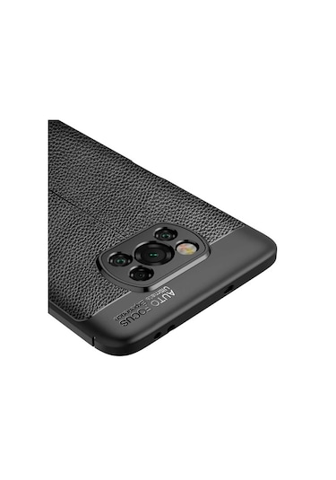 Xiaomi Poco X3 Pro Kilif Lens Koruma Deri Görünümlü Silikon Kapak 493893794