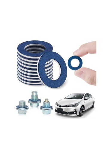 Ranyeek Toyota Ve Lexus Araçları İçin 10 Adet Alüminyum-pamuk Yağ Sızıntı Vidalı Yonga Seti 90430-12031 Uyumlu - İç Çap 12.2mm, Dış Çap 21mm