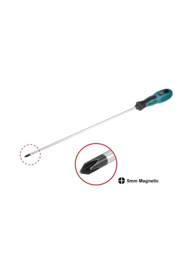 Leasetake Paket 12 İnç Uzunluğunda Yivli Ve Phillips Tornavida Düz Bıçaklı Tornavida Kauçuk Saplı Manyetik Tornavida