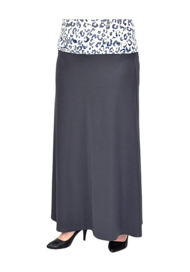 Kadın Uzun Lastikli Kloş Etek Bgl-st04728 Füme