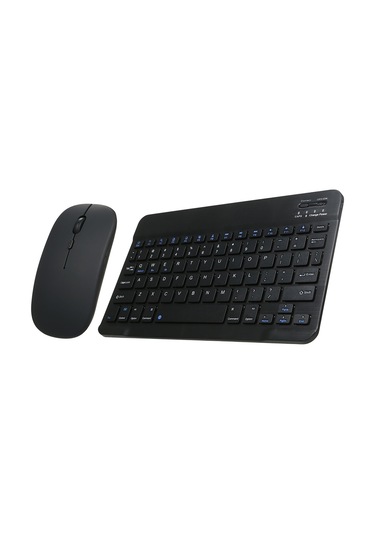 Jeemson 10 İnç Bt Klavye Mouse Seti, 78 Tuşlu Şarj Edilebilir, Fare 3 Seviye Dpı Ayarı, Çoklu Sisteme Uyumlu, Siyah Fare İçin Pil Yok Diğer