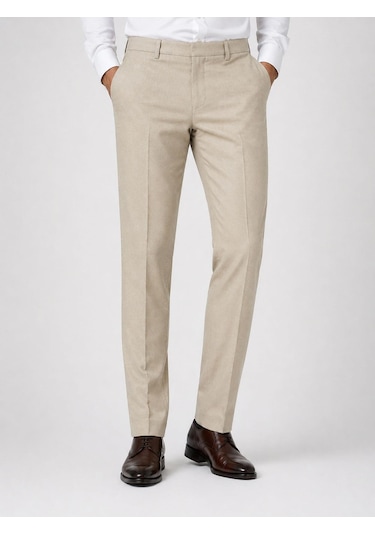 Classics Men Caserta Regular Fit Likralı Erkek Kumaş Pantolon - 7558 Krem