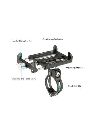 Gub Alüminyum Alaşım Bisiklet Bisiklet Çok Amaçlı Telefon Siyah