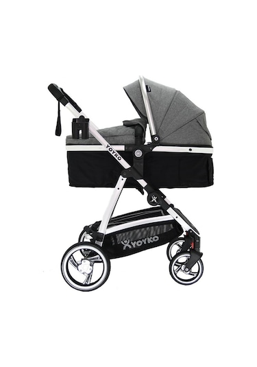 Yoyko City Seyahat Sistem Bebek Arabası 3 İn 1 Gri Silver