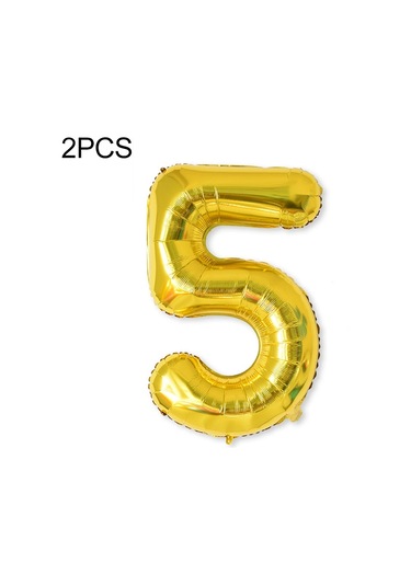 2 Adet 40 İnç Alüminyum Folyo Numarası Balonlar Doğum Günü Düğün Nişan Partisi Dekor Çocuk Top Malzemeleri 5-altın