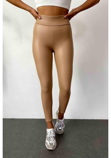 Gülsüm Aydın Kadın Yüksek Bel Içi Şardonlu Fırsat Ürün Toparlayıcı Tayt Sütlü Kahve