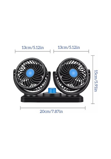 Moly Araba Dashboard Soğutma Fanı - Usb Çift Kafalı Soğutucu - Güçlü Rüzgar - 360 Dönme - Kullanışlı Hava Sirkülasyonu