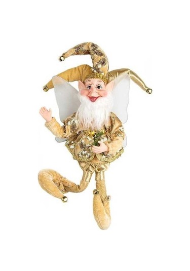 Pazly Altın Noel Elf Bebek Dekorasyon El Yapımı Bebek Hediye Noel Ağacı Kolye Ev Süsleme Elf Palyaçolar Yeni Yıl Dekor Çocuklar Hediyeler Altın