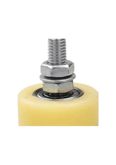 Pazly Elektrikli Kapı İçin Rulman Kılavuz Tekerlek Naylon Kasnak, Height 7cm, Sarı Sarı