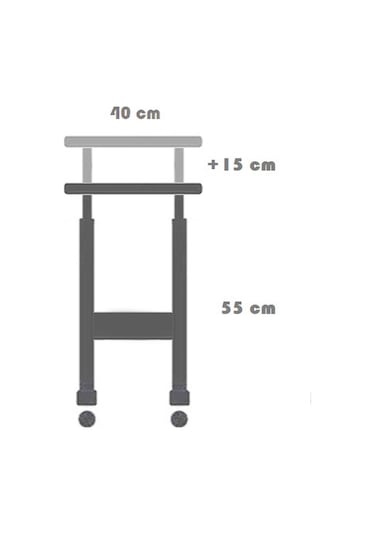 Yükseklik Ayarlı Dikey Laptop Ve Servis Sehpası - Antrasit Beyaz