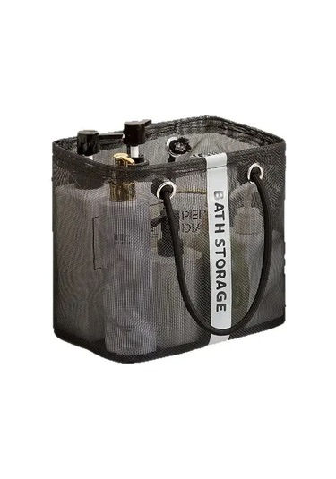 Youtek Sıcak Su İçin Geniş Kapasiteli Şeffaf Banyo Sepeti, Geniş Ağızlı, Katlanabilir, Tuvalet Gereçleri Saklama Çantası Siyah Alçak Model Diğer