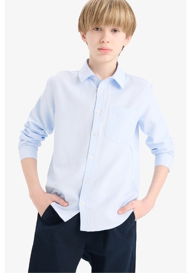 DeFacto Erkek Çocuk Polo Yaka Oxford Uzun Kollu Gömlek F2630A825SMBE343