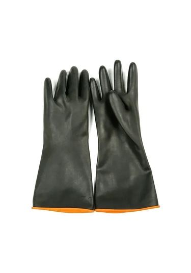 35/45/55 Cm Siyah Eldiven Ağır Hizmet Tipi Lastik Eldiven Asit