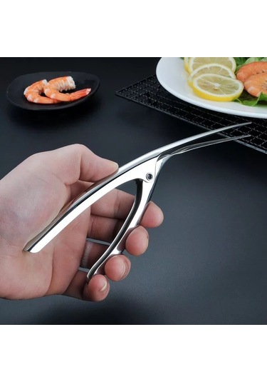 Cbtx 304 Paslanmaz Çelik Karides Bombardımanı Aracı Deniz Ürünleri Kabuk Sökücü Mutfak Aletleri Gümüş
