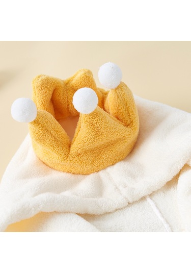 Dianziye Küçük Çocuklar İçin Kaliteli Kırmızı Mercan Yünü Büyük Banyo Kuşağı - Kalın, Suyu Çeken, Kaskılı, Krallık Kartoon Desenli Mantar Sarı, 60x120